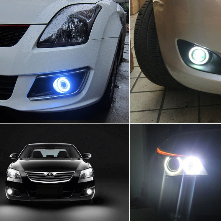 2 PCS 2.5 inch DC12-24V 10W 900LM 6500K Car Angel Eyes Fog Lamp Foglight, Cable Length: 20cm(White Light + White Light), 2.5 inch 10W 900LM/6500K White+White