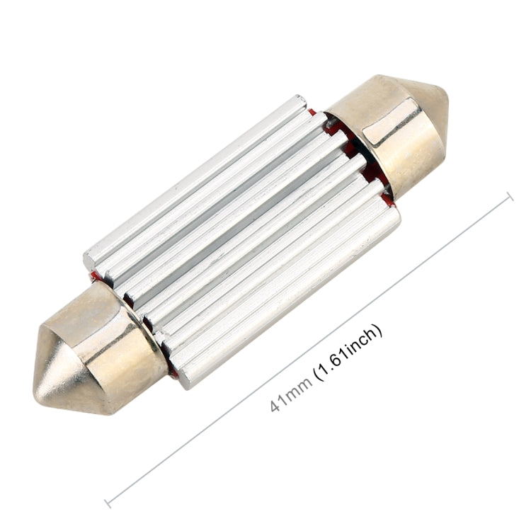 2 PCS DC 12V 2W 41MM 4014 Bicuspid Port No Decoding Car Dome Lamp LED Reading Light with 10 LED Lights, 41MM