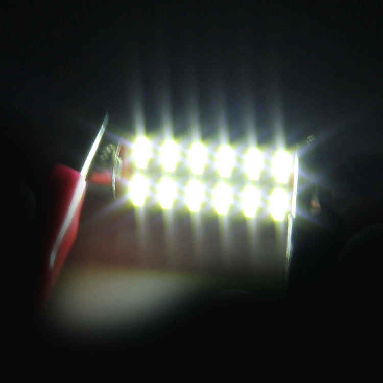2 PCS DC 12V 2W 39MM 4014 Bicuspid Port No Decoding Car Dome Lamp LED Reading Light with 10 LED Lights, 39MM