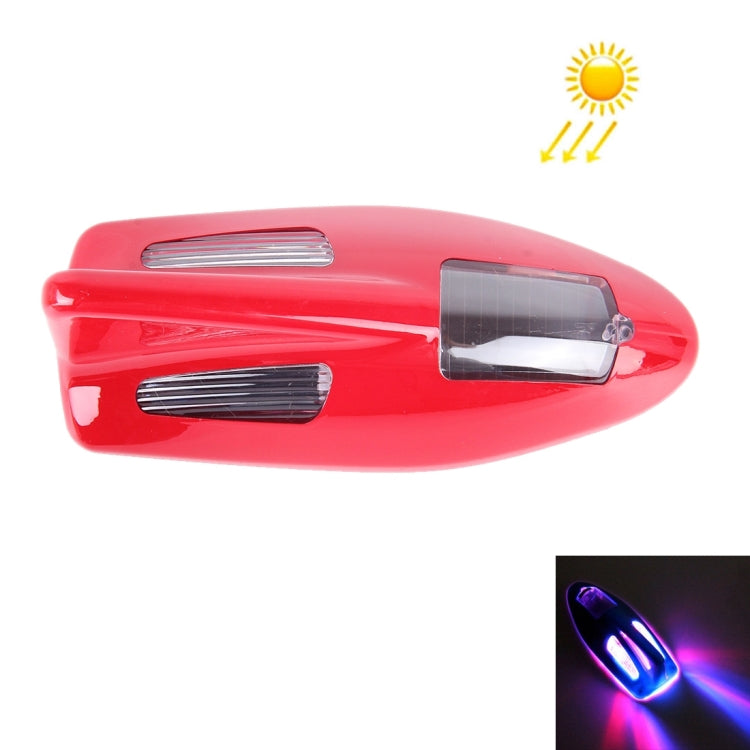 Solar Colorful Light Anti Collision Shark Fin Car Taillight LED Flash Warning Light Caution Light