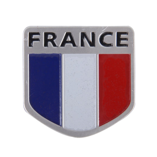 Autocollant décoratif en métal en forme de bouclier pour voiture, Taille : Petit, Drapeau français, Drapeau italien 2