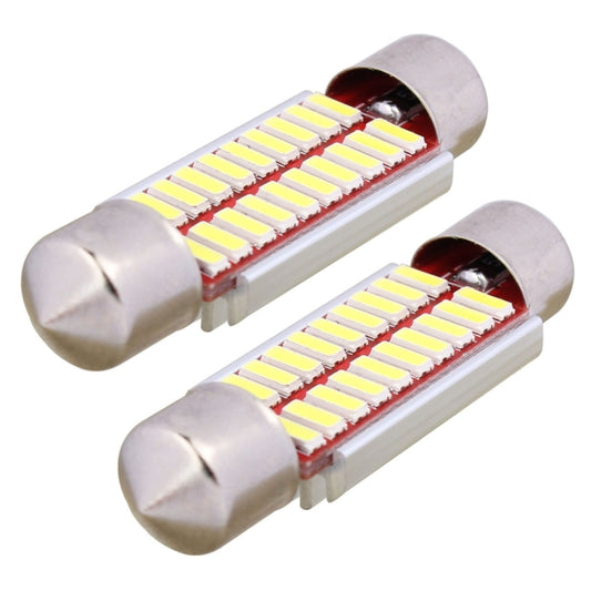 2 PCS Festoon 39mm 2W 200LM White Light 20 LED SMD 4014 Error Free License Plate Lights Car Light Bulb, 39mm