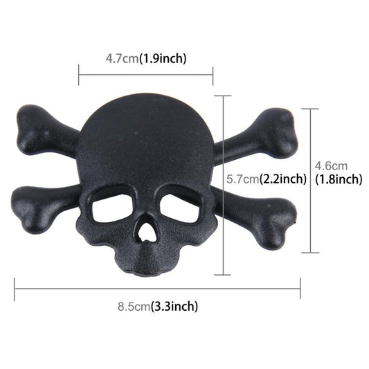 Skull And Cross Bone Shape Shining Metal Car Universal Sticker, Cross Bone
