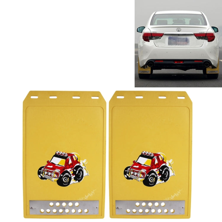 2 PCS WS-003 Bavettes Anti-Éclaboussures Moulées Robustes Premium, Garde-Boue Auto Avant et Arrière, Petite Taille, Motif Aléatoire