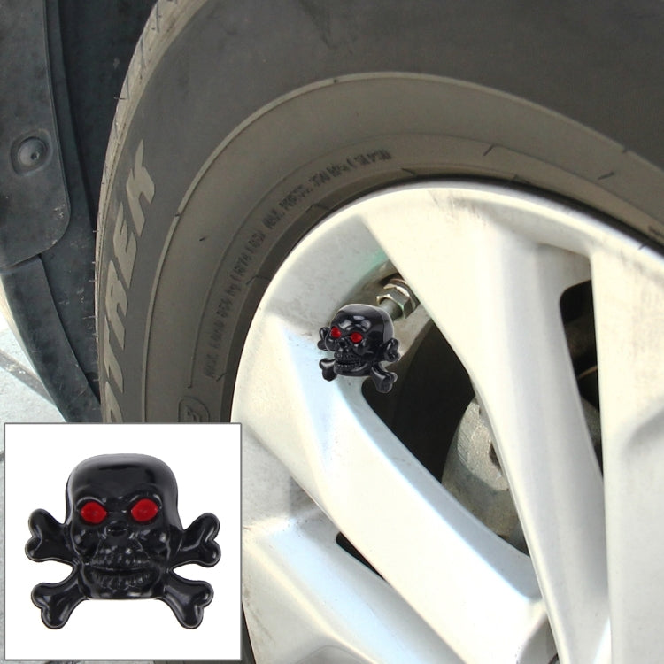 4 PCS Universal Skull Shape Gas Cap Mouthpiece Cover Gas Cap Tire Cap Car Motor Bicycle Tire Valve Caps, Skull Shape