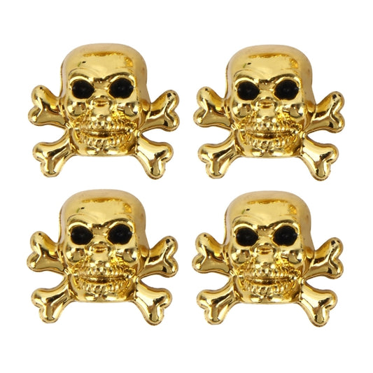 4 PCS Universal Skull Shape Gas Cap Mouthpiece Cover Gas Cap Tire Cap Car Motor Bicycle Tire Valve Caps, Skull Shape