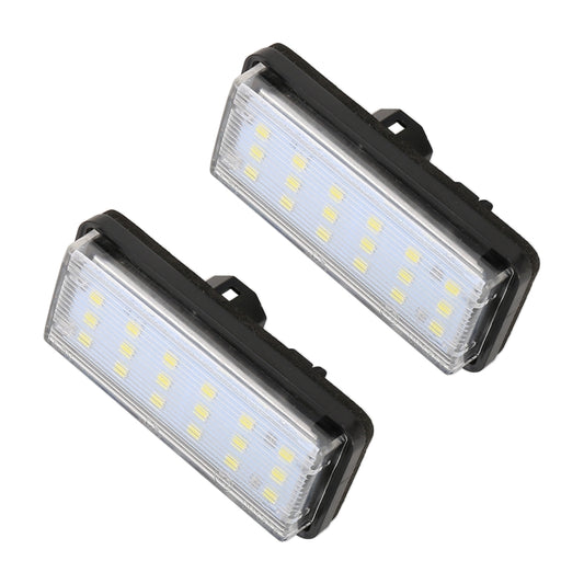 2 PCS DC12V / 1.5W/ 6000K / 100LM Car LED License Plate Light 18LEDs SMD-3528 Lamps for Lexus, For Lexus