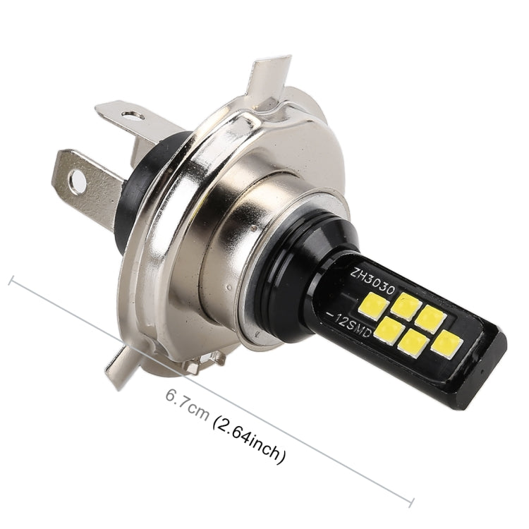 2 PCS H4 DC9-16V / 3.5W(H) 1.1W(L) / 6000K / 320LM Car Auto Fog Light 12LEDs SMD-ZH3030 Lamps, with Constant Current, H4