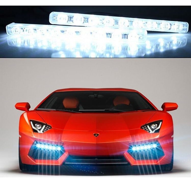 2 PCS LD-008 5730-9SMD 15W 1500 LM 7000K White Light Daytime Running Light.DC 12V, White Light+15W 1500LM/7000K