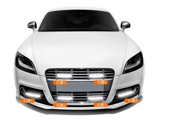 2 PCS LD-008 5730-9SMD 15W 1500 LM 7000K White Light Daytime Running Light.DC 12V, White Light+15W 1500LM/7000K