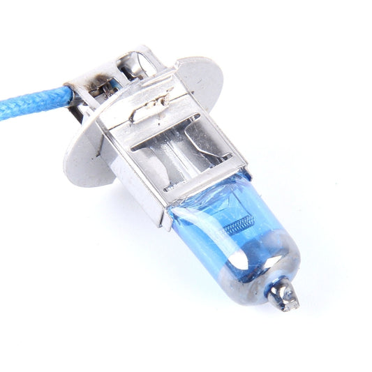 2 PCS H3 Halogen Head Lamp 12V 100W 2400 LM 5000K Warm White Light, H3