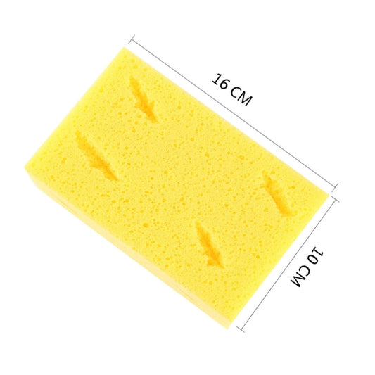 Tampon de nettoyage de voiture en éponge douce marron résistant à l'usure Car Care (jaune), 5 tampons de nettoyage (jaune)