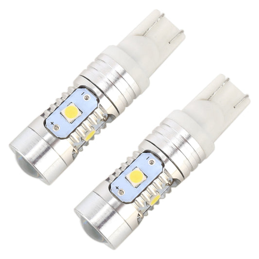2 PCS T10 / W5W / 168 / 194 DC12V / 4.5W / 6000K / 360LM 6LEDs SMD-3030 Car Clearance Light, with Projector Lens Light, 6LEDs SMD-3030 , with Projector Lens Light