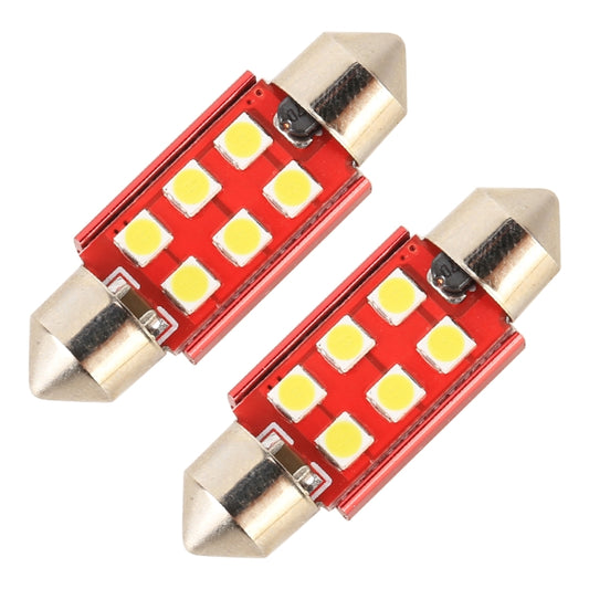 2 PCS 36mm DC12V / 2.2W / 6000K / 180LM 6LEDs SMD-3030 Car Reading Lamp, 36mm