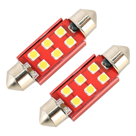 2 PCS 39mm DC12V / 2.2W / 6000K / 130LM 6LEDs SMD-3030 Car Reading Lamp, 39mm
