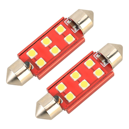 2 PCS 41mm DC12V / 2.2W / 6000K / 130LM 6LEDs SMD-3030 Car Reading Lamp, 41mm