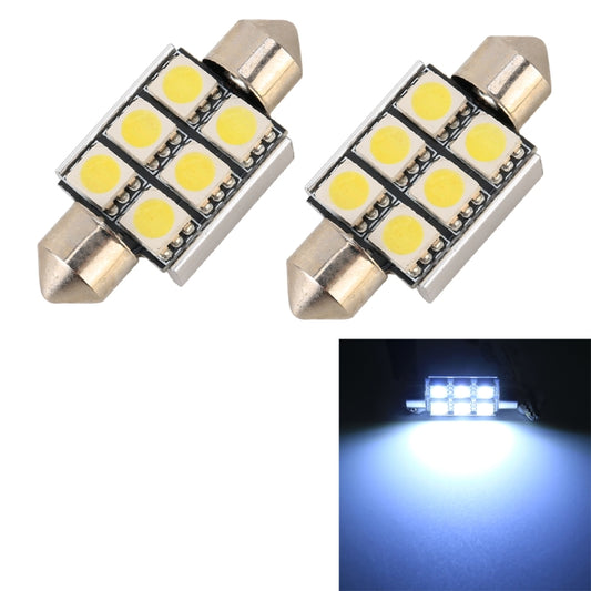 10 PCS 36mm DC12V / 2W / 7000K / 80LM 6LEDs SMD-5050 Car Reading Lamp, 36mm, 6LEDs SMD-5050