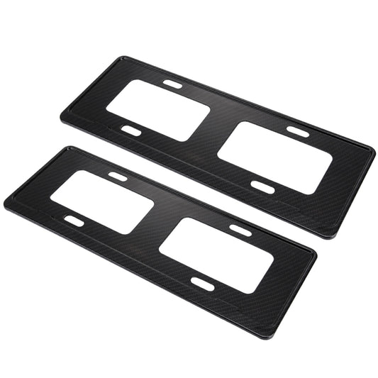 2 PCS Car License Plate Carbon Fiber Bracket Frame Holder Stand Mount(Black), Carbon Fiber