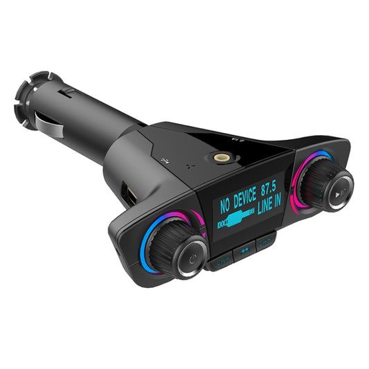 Émetteur FM Bluetooth intelligent BT06 double port USB de charge 4.0 + EDR lecteur MP3 kit voiture avec écran LED de 1,3 pouces, supporte les appels Bluetooth, carte TF et disque U, BT06