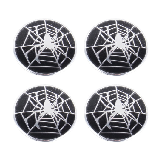 4 PCS Spider Metal Car Sticker Wheel Hub Caps Centre Cover Decoration, Spider