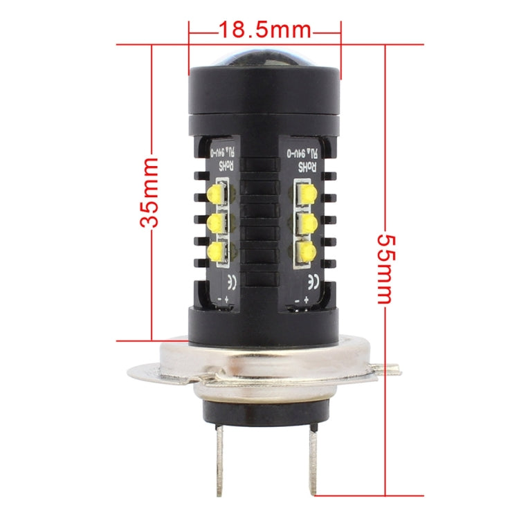 2 PCS MZ 10W 1080LM 5500K H7 12 XB-D LED Car Front Fog Lights Car Car Fog Light Auto Daytime Running Lights, DC 12-24V, H7