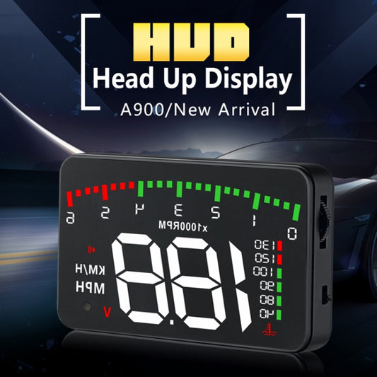 A900 OBD2 3.5 inch Vehicle-mounted Head Up Display Security System, Support Car Speed / Engine Revolving Speed Display / Water Temperature / Voltage / Driving Mileage, A900