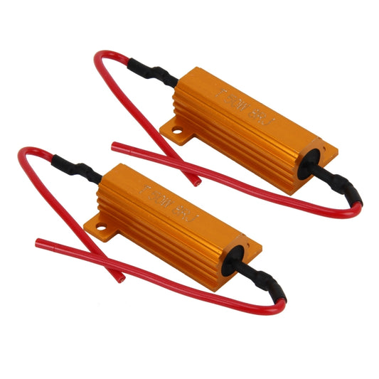 2 PCS Car Canbus Error Canceller Decoder Load Resistor LED 50W 8 Ohm No Blinking Decoder, 50W 8 Ohm