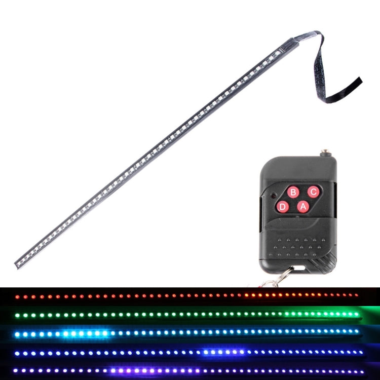 5050 20W 48 LED RGB Car Truck Remote Colorful Knight Rider LED Strobe Scanner Flash Strip Light, DC 12V Cable Length: 130cm, 0
