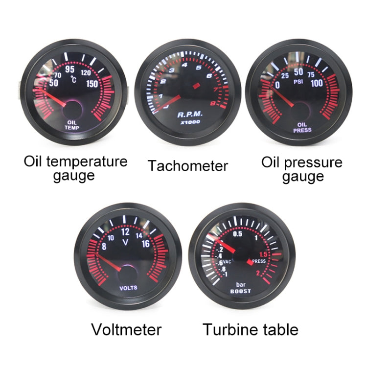 52mm 12V Universal Car Modified Oil Press Gauge, Oil Press Gauge