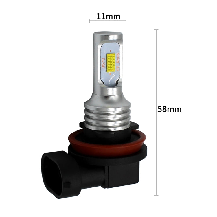 2 PCS H8/H11 72W 1000LM 6000-6500K Super Bright White Light Car Fog LED Bulbs, DC 12-24V, H8/H9/H10/H11, H8/H11