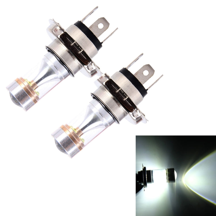 2 PCS H4 350 LM 6000K 30W White Light CREE 6 LED Car Fog Light Bulb, DC 12V, H4