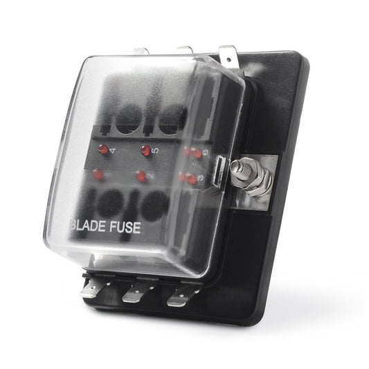 Universal 6 Way Fuse Box Block Fuse Holder Box Car Vehicle Circuit Automotive Blade Tool 6 Way Fuse Block, DC 10V-32V, 6 Way Fuse Box
