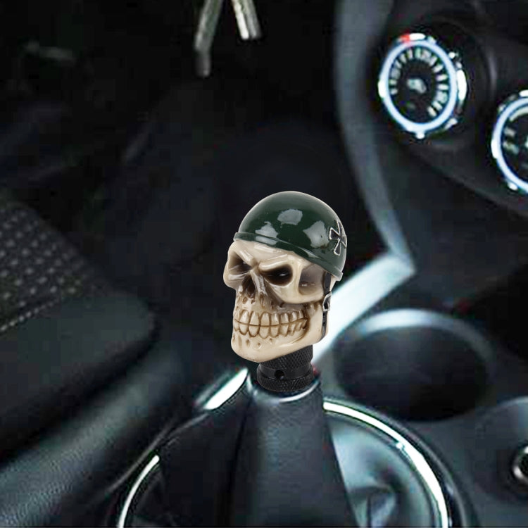 Universal Skull With A Hat Shape Car Gear Shift Knob Modified Car Gear Shift Knob Auto Transmission Shift Lever Knob Resin Gear Knobs, Skull Head