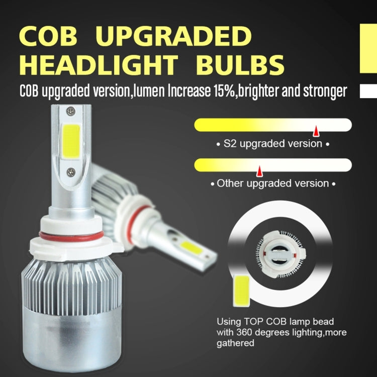 2pcs 9005 18W 1800LM 6000K Waterproof IP68 Car Auto LED Headlight with 2 COB LED Lamps, DC 9-36V, 9005
