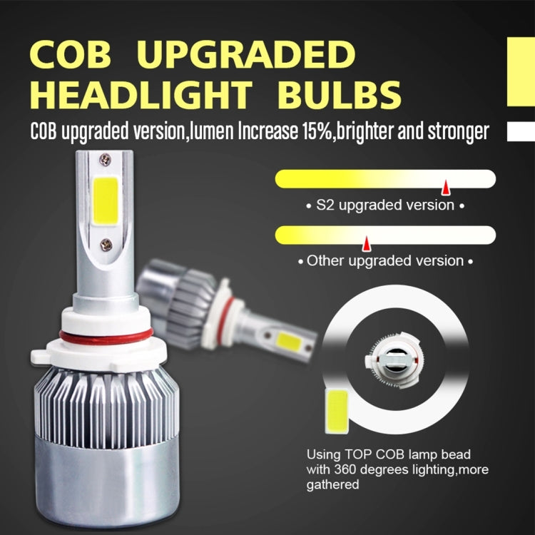 2 PCS C9 9006 18W 1800LM 6000K Waterproof IP68 Car Auto LED Headlight with 2 COB LED Lamps, DC 9-36V, 9006