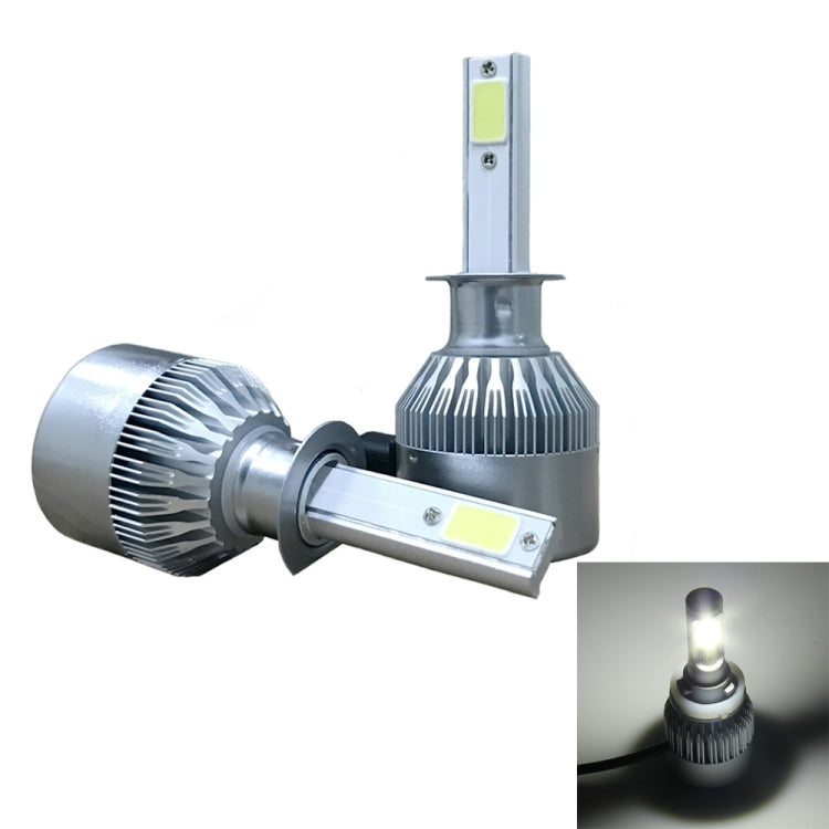 2pcs H1 18W 1800LM 6000K Waterproof IP68 Car Auto LED Headlight with 2 COB LED Lamps, DC 9-36V, H1