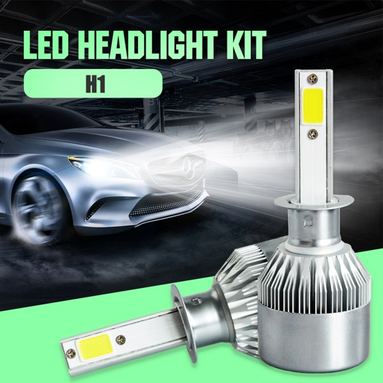 2pcs H1 18W 1800LM 6000K Waterproof IP68 Car Auto LED Headlight with 2 COB LED Lamps, DC 9-36V, H1