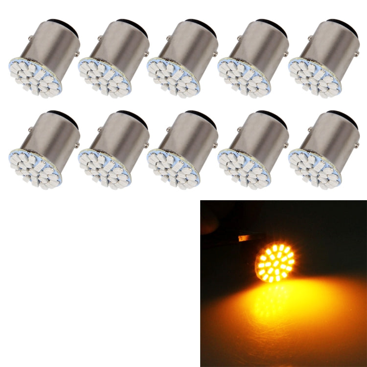 10 PCS Car Auto 1.2W 1157 BAY15D 22-LED Bulbs Brake Light, 1157 Red Light, 1157 Yellow Light