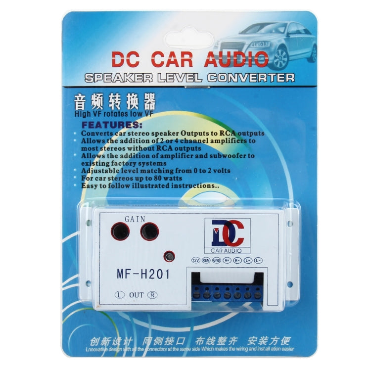 Car Audio Speaker Level Converter High VF Rotates Low VF Auto Car High to Low Impedance Converter Adapter Speaker to RCA Line, High VF Rotates Low VF
