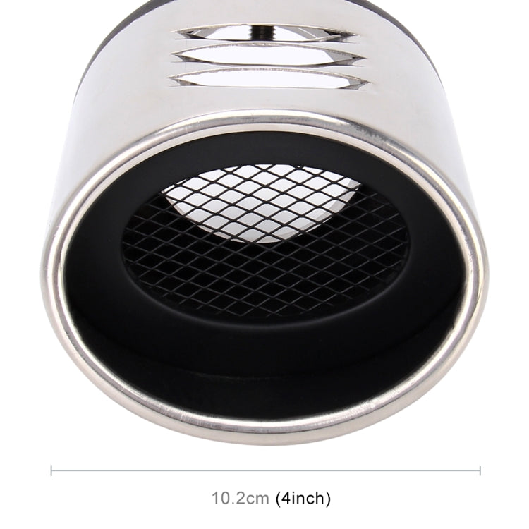 Universal Car Styling Stainless Steel Curved Bolt-on Exhaust Tail Muffler Tip Pipe with Mesh, Curved/Black, Curved with Mesh