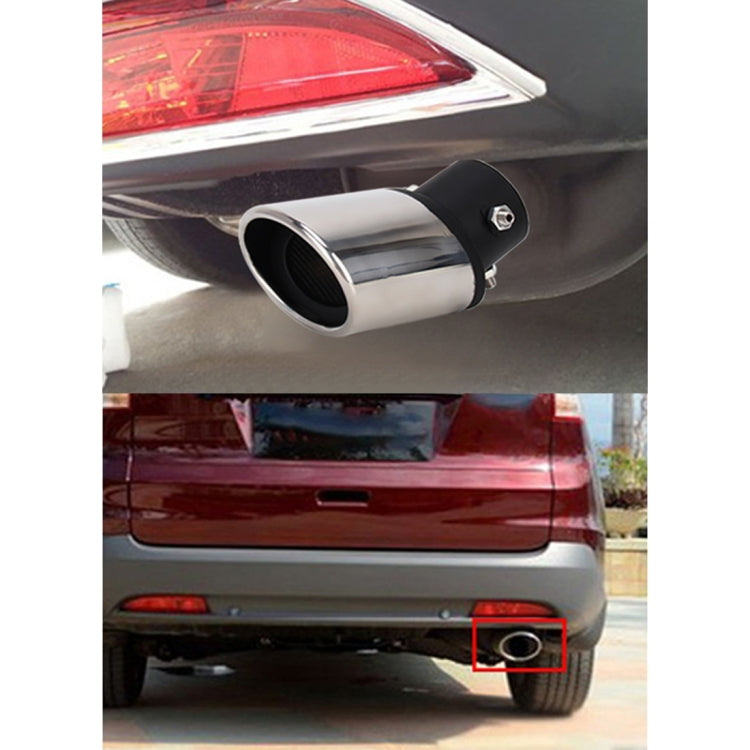 Universal Car Styling Stainless Steel Curved Bolt-on Exhaust Tail Muffler Tip Pipe with Mesh, Curved/Black, Curved with Mesh