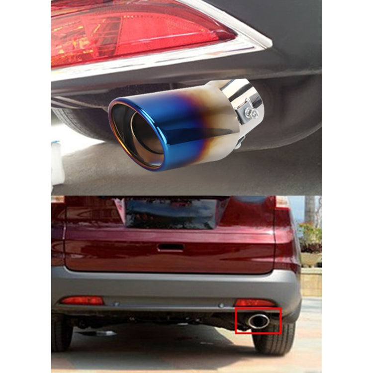 Universal Car Styling Stainless Steel Curved Exhaust Tail Muffler Tip Pipe, Curved