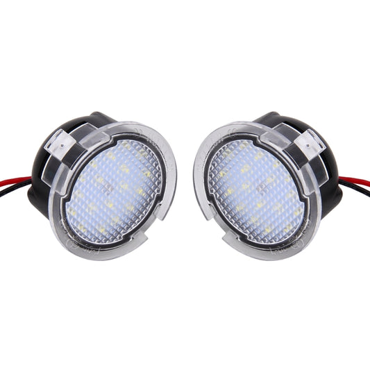 2 PCS DC 12V 2W 6000K 120LM 18-LED Side Rear View Mirror Puddle Lights Lamp for Ford 2013-2017 Explorer/2015-2017 Taurus/2015-2017 Edge/2015-2017 Mondeo, For Ford 2013-2017 Explorer