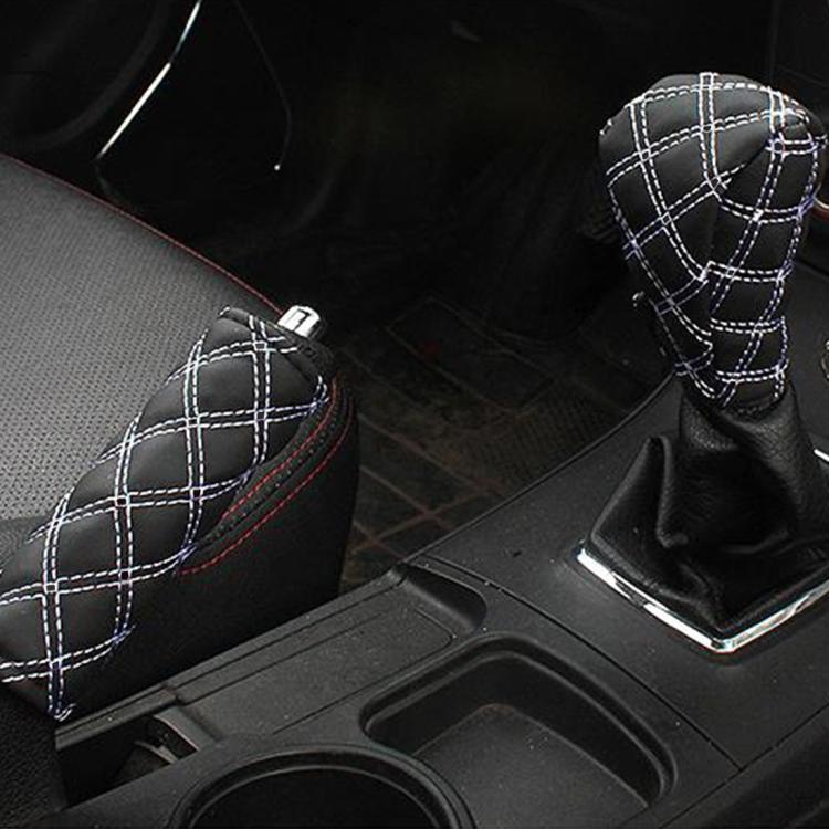 2 pièces Couvre Frein à Main de Voiture Levier de Vitesse Coussin Sets Housse Accessoire de Voiture Intérieur Décoration, 2 pièces Rouge, 2 pièces Rouge Blanc