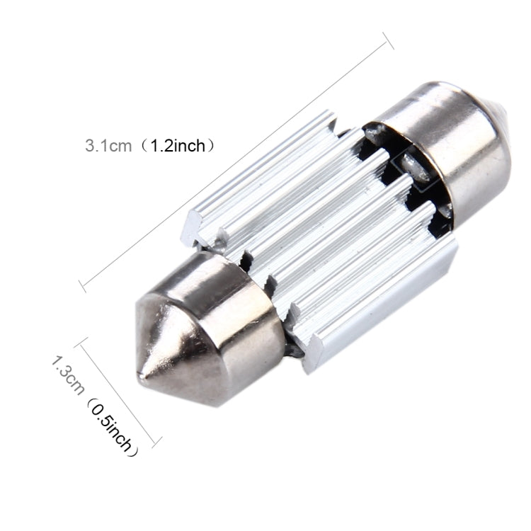 2 PCS 3W 200 LM 6000K 31MM 8 SMD-2835 LEDs Bicuspid Port Decoding Car Dome Lamp LED Reading Light, DC 12V, 31MM