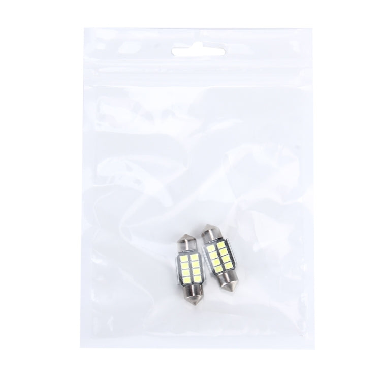 2 PCS 3W 200 LM 6000K 31MM 8 SMD-2835 LEDs Bicuspid Port Decoding Car Dome Lamp LED Reading Light, DC 12V, 31MM