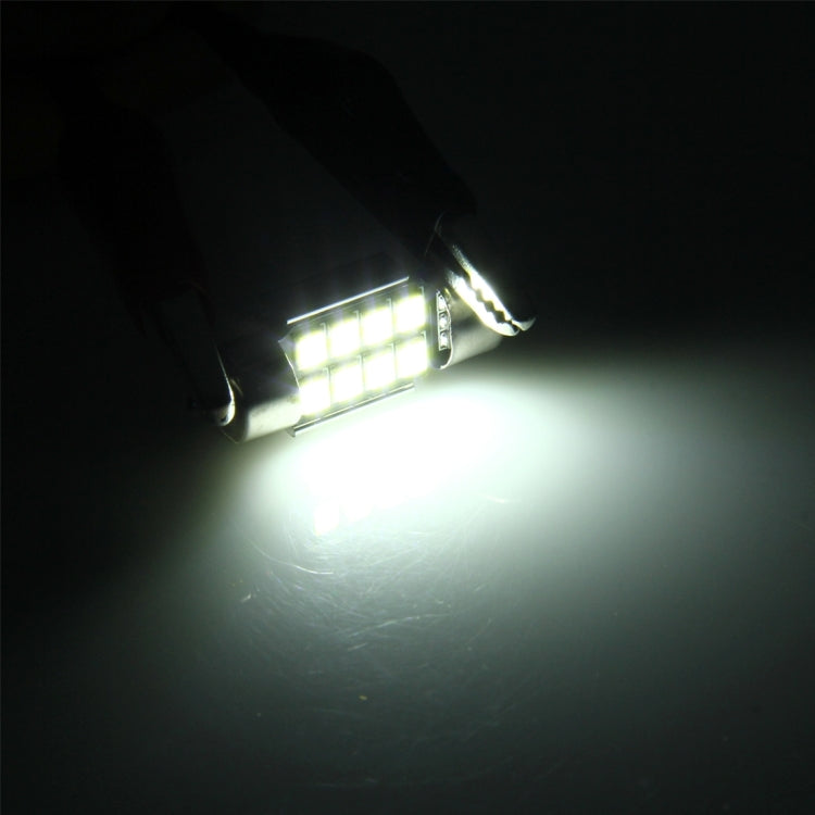 2 PCS 3W 200 LM 6000K 31MM 8 SMD-2835 LEDs Bicuspid Port Decoding Car Dome Lamp LED Reading Light, DC 12V, 31MM