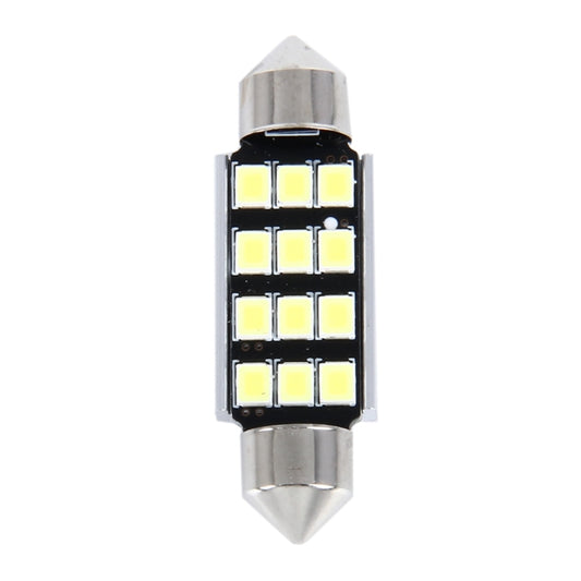 2 PCS 3.5W 250 LM 6000K 39MM 12 SMD-2835 LEDs Bicuspid Port Decoding Car Dome Lamp LED Reading Light, DC 12V, 39MM