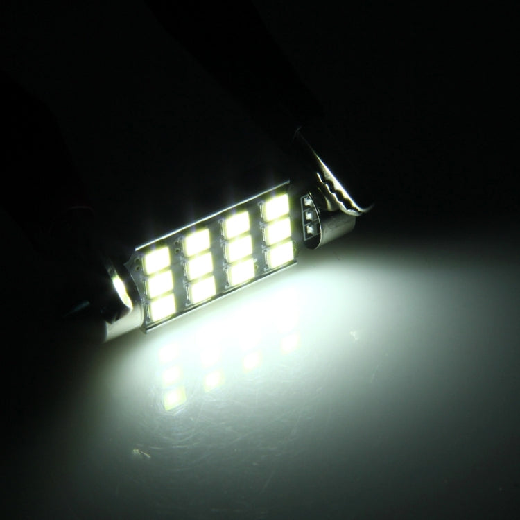 2 PCS 3.5W 250 LM 6000K 39MM 12 SMD-2835 LEDs Bicuspid Port Decoding Car Dome Lamp LED Reading Light, DC 12V, 39MM