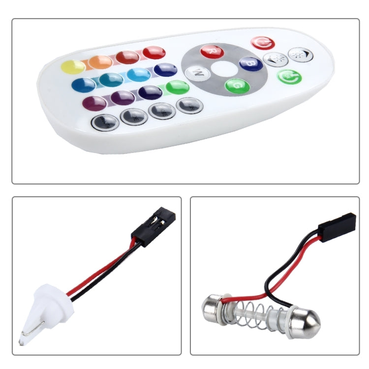 2 PCS 18W Auto Flash Strobe Fade Smooth Remote Controlled Colorful LED Roof Decorative Lamp with 36 SMD-5050 LED, DC 12V, 36 SMD-5050 LEDs